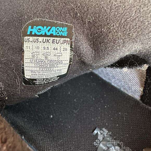 HOKA One One Shoes Womens 11 Mens 10 Black Huaka Origins Running Walking Active - Picture 7 of 11